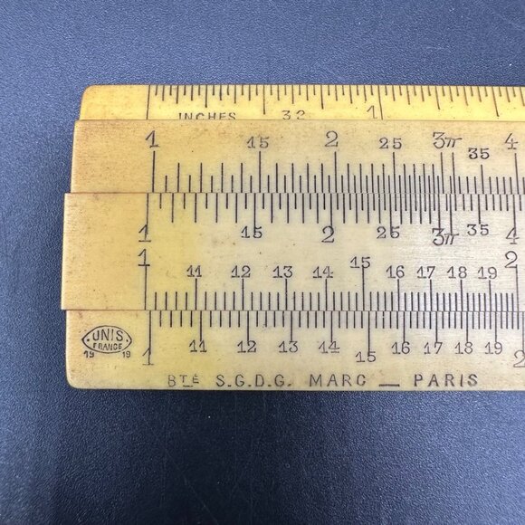 Vintage Drawing Drafting Tool Lot Unis France Slide Rule Compass Pencil As Is - Picture 6 of 14